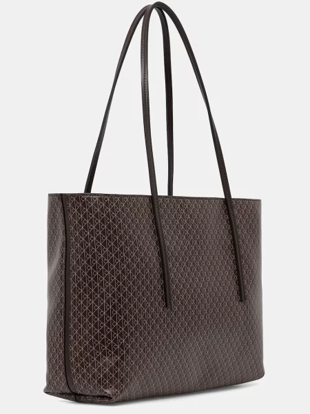 Geantă shopper Calvin Klein din piele maro