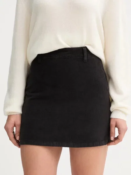 United Colors of Benetton spódnica sztruksowa mini prosta czarny