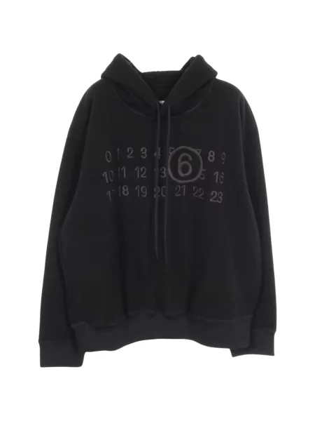 Hanorac cu glugă Mm6 Maison Margiela cu autograf negru
