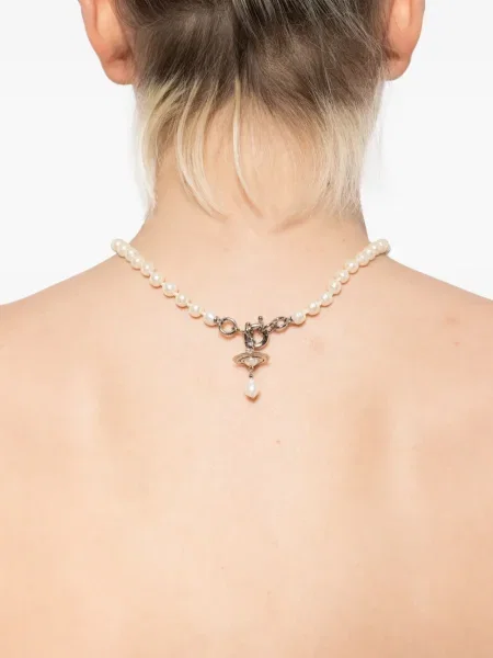 Colier Vivienne Westwood cu perle alb