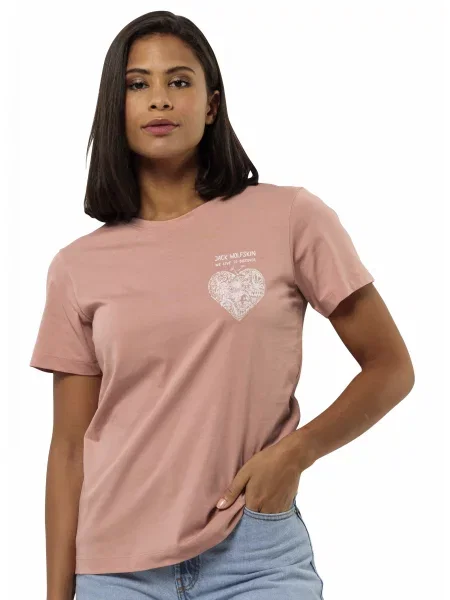 Jack Wolfskin Discover heart t w Футболка рожевий