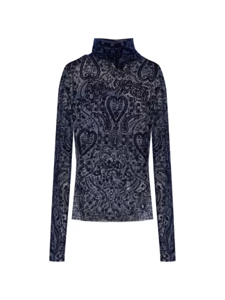 Top Off-white cu model paisley alb