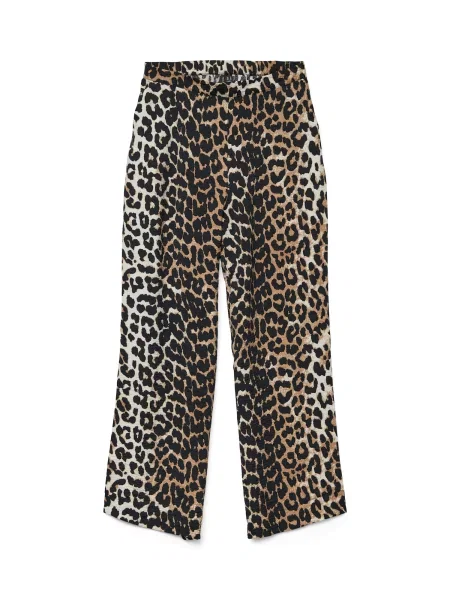 Vero Moda Kalhoty z materiálu Josie Hnědá Wide Leg černé