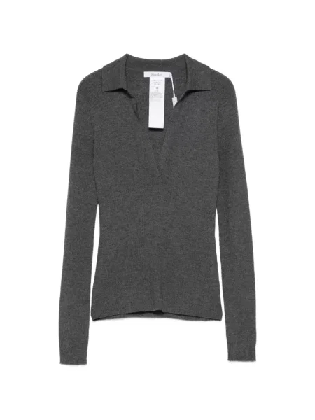 Pulover Max Mara cu decolteu în V gri