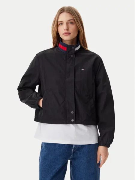 Tommy Jeans Demisezoninė striukė Essential juoda