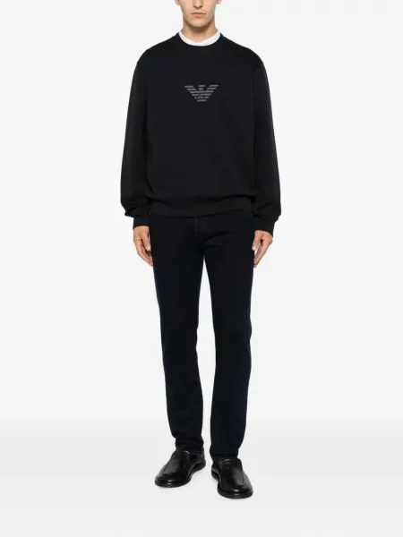 Svetr Emporio Armani s autogramem modrý