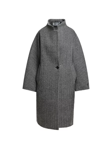 Palton Essentiel Antwerp cu model herringbone gri