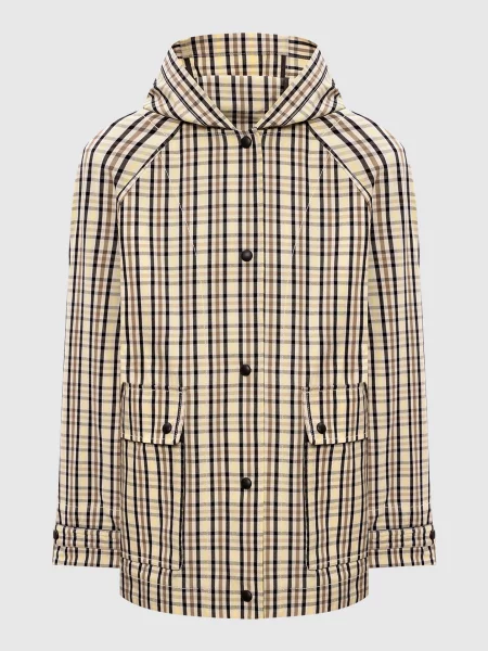 Куртка в клітинку Yves Salomon Army бежева