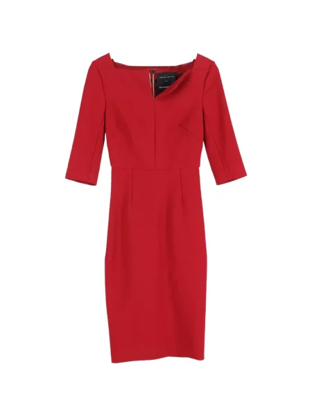 Rochie midi Roland Mouret din crep până la genunchi de costum roșu