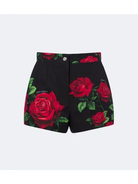 Pantaloni scurți Dolce&gabbana cu model floral negru