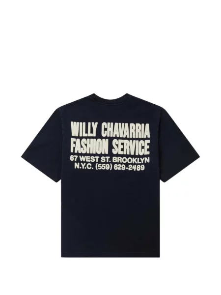 Tricou grafic Willy Chavarria cu imagine albastru