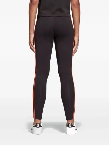 Legginsy Adidas do biegania z nadrukiem z dekoltem w serek czerwone