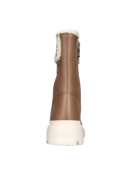 Botki Love Moschino skórzane brązowe