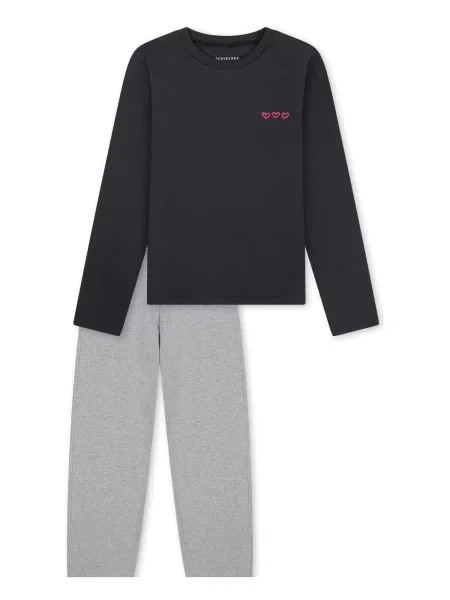 SCHIESSER Pyžamo Nightwear námořnická modř / světle žlutá červená šedá
