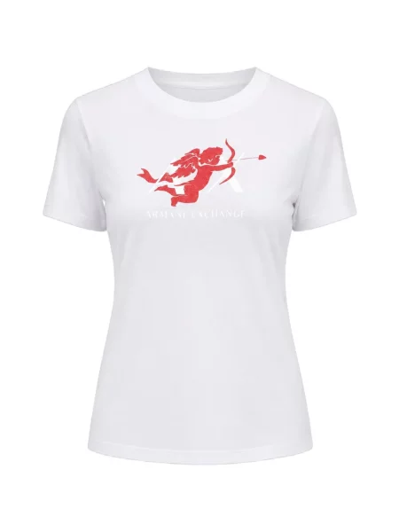 Tricou Armani Exchange cu imagine alb