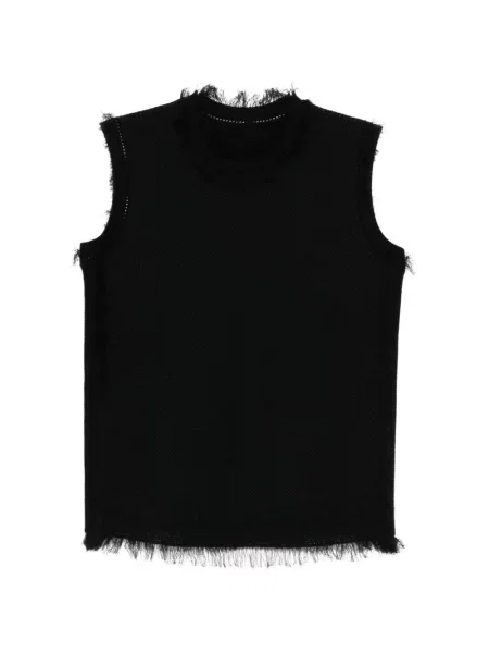 Dzianinowy top Jnby z frędzli czarny