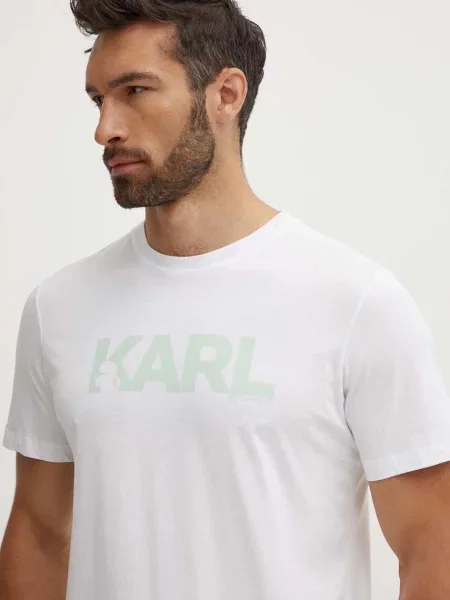 Тениска Karl Lagerfeld с принт бяло