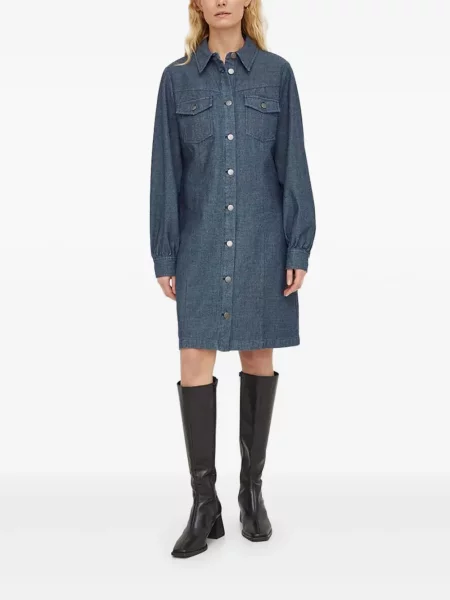 Mała mały sukienka koszulowa Bruuns Bazaar garniturowa niebieska