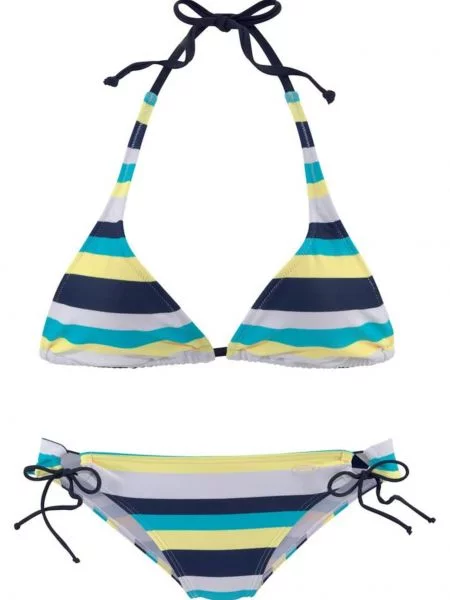 VENICE BEACH Bikiny námořnická modř / světlemodrá / žlutá bílá