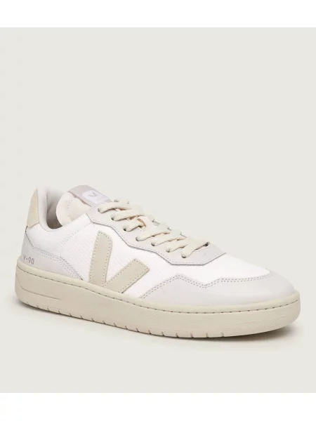 VEJA Sneakers B-Mesh cu adaos de piele alb