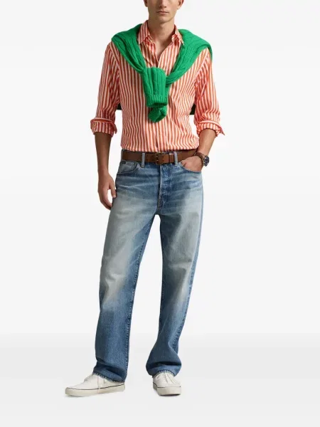 Tricou polo Polo Ralph Lauren cu glugă cu blană cu broderie roșu