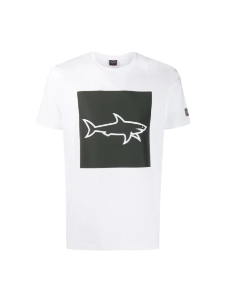 Koszulka Paul & Shark z nadrukiem biała