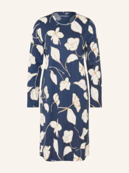 Schiesser Koszula Nocna Comfort Nightwear blau oliwkowa
