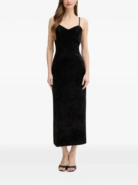 Rochie midi Guess cu bretele negru
