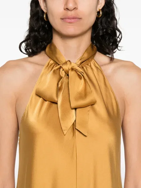 Rochie Forte_forte cu gât halter de costum galben