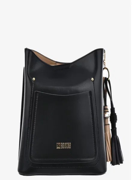 Usnjena usnjena torbica Big Star Shoes črna