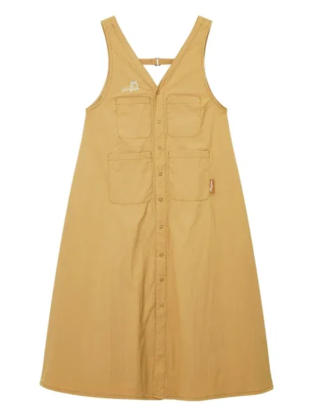 Sukienka midi Fingercroxx do kolan z kieszenią przednią garniturowa żółta