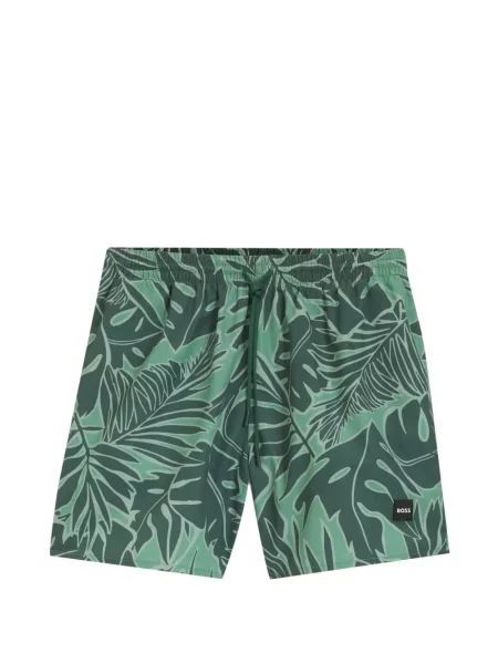 Slip de baie Boss cu imagine verde