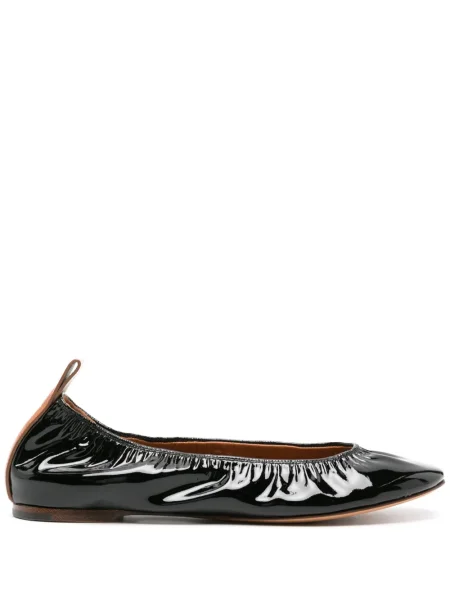 Balerini Lanvin din piele de lac negru