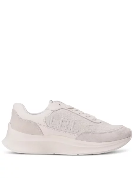 Sneakerși Lauren Ralph Lauren din piele de căprioară alb