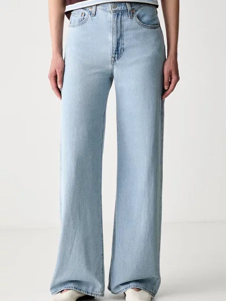 Levi's blugi wide leg pentru femei RIBCAGE WIDE LEG albastru