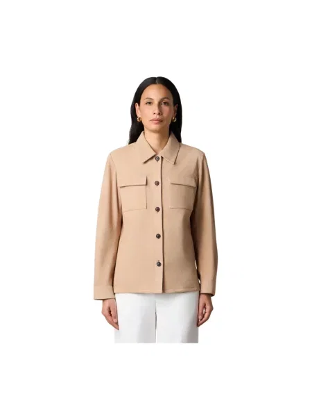 Kurtka skórzana Brooks Brothers beżowa