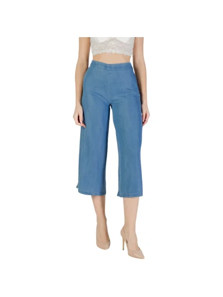Pantaloni culottes Only lungi albastru