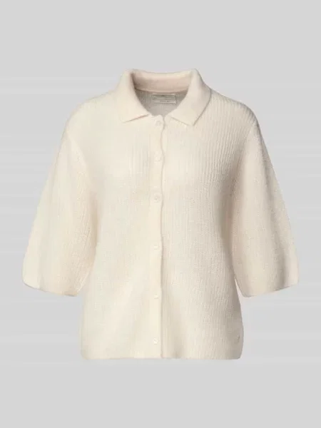 Kardigan z dzianiny z wykładanym kołnierzem Fynch-hatton biały