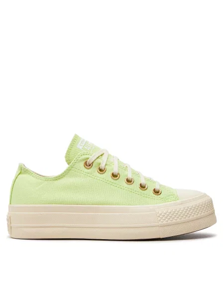 Modne superge Converse Chuck Taylor All Star Lift Platform Ox zelena