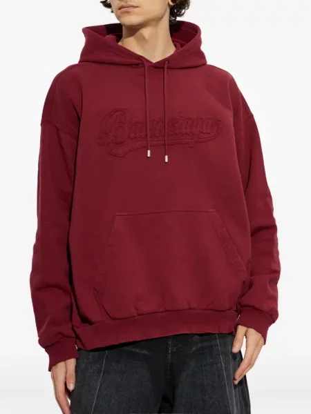 Суичър с качулка Balenciaga бродиран червено
