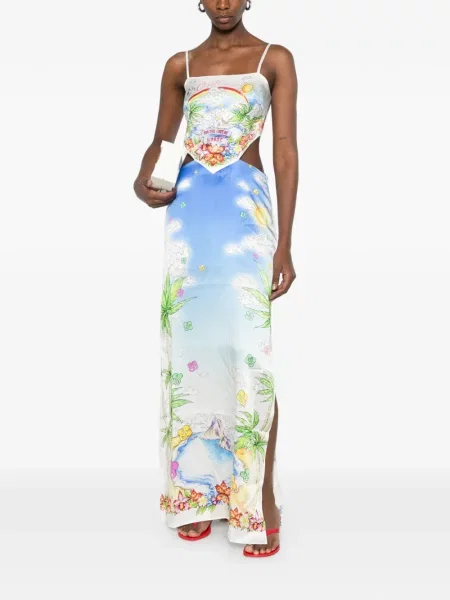 Rochie maxi Casablanca cu imagine alb