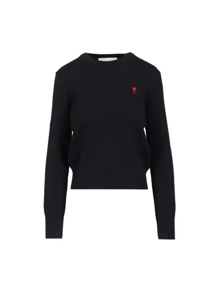 Sweter Ami Paris wełniany niebieski