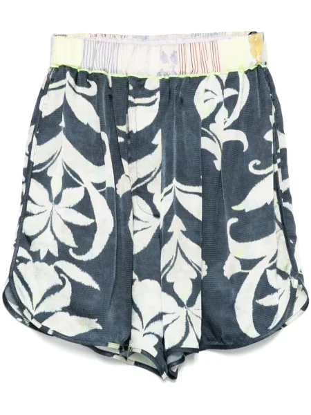 Pantaloni scurți Forte_forte cu model floral cu imagine albastru