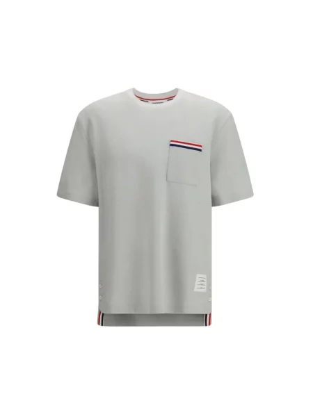 Lniana koszulka Thom Browne szara
