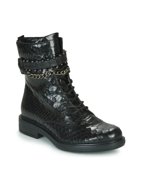 Botine Mjus cu model piele de șarpe