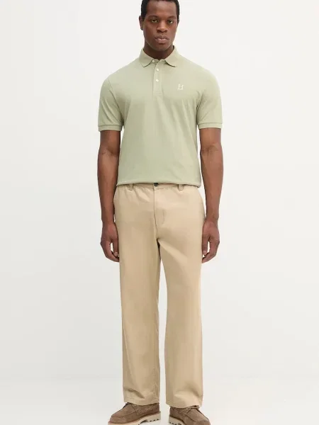 Однотонное поло Hackett London зеленое