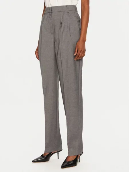 Spodnie z wysokim stanem i zakładkami w pasie model ‘RILEY LANYA’ Vila szare