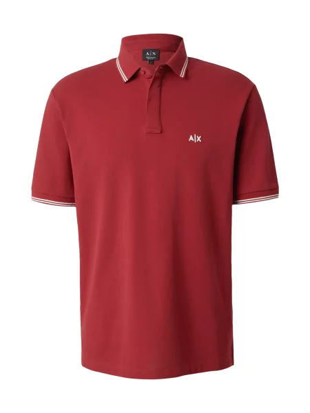 ARMANI EXCHANGE Tricou roșu vin alb