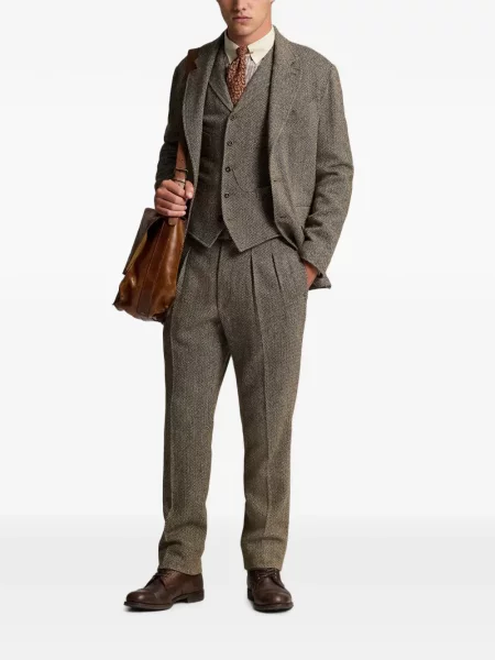 Sacou Ralph Lauren Rrl cu model herringbone maro