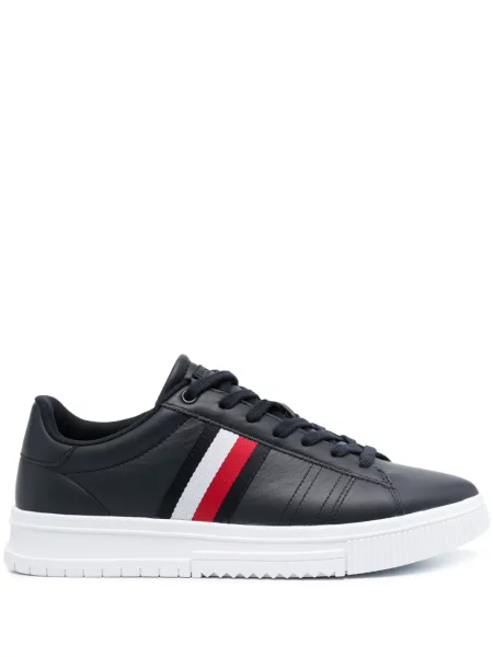Sneakerși Tommy Hilfiger cu șireturi cu dungi din dantelă albastru